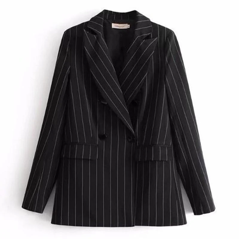 Women Blazer, Contrast White Striped Blazer