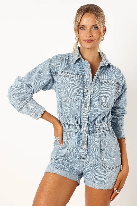 Danielle Romper - Medium Denim