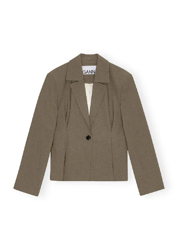 Drapey Melange Fitted Blazer