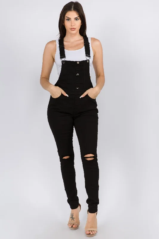 Essential Button Down Color Denim Overalls