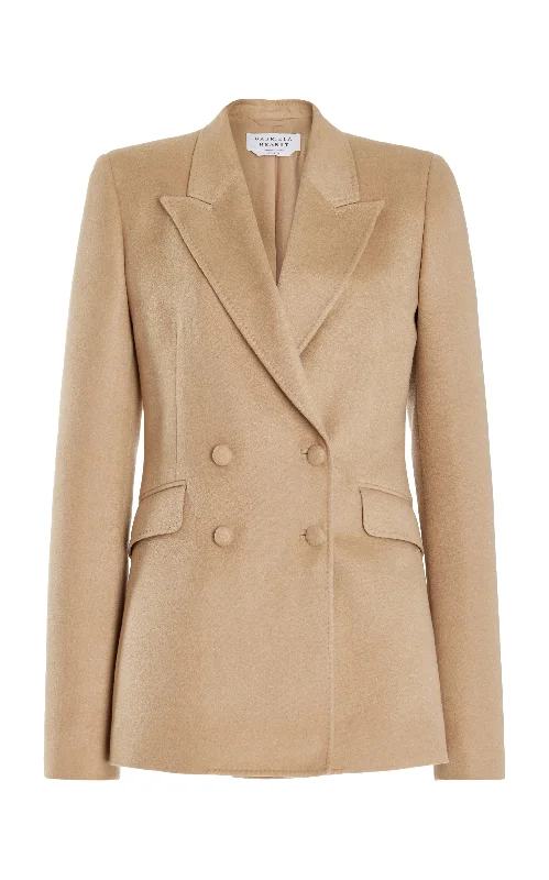 Stephanie Blazer in Camel Winter Silk