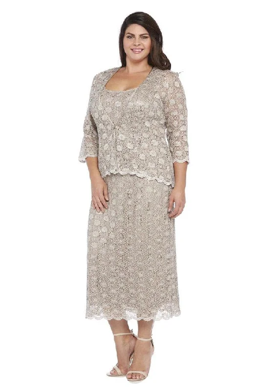 R&M Richards 5335W Long Plus Size Mother Of The Bride Dress